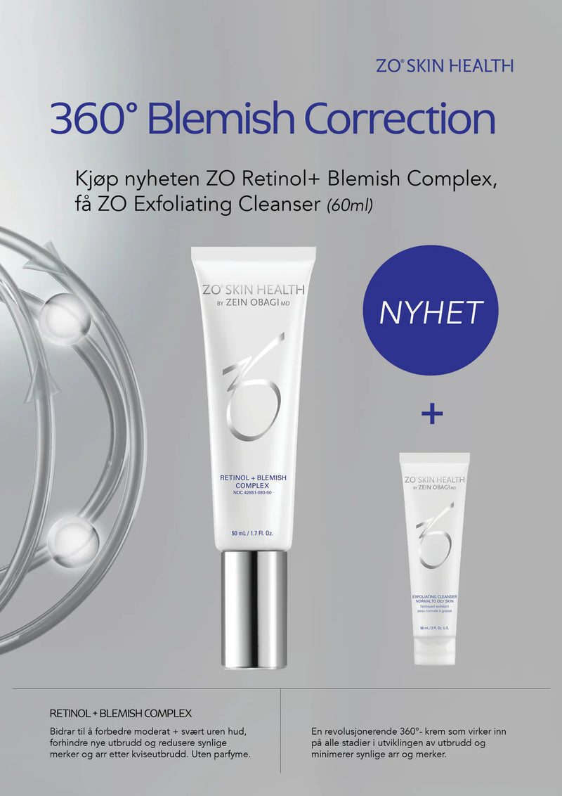 NYTT PRODUKT: Retinol + Blemish Complex! FÅ GRATIS EXFOLIATING CLEANSER